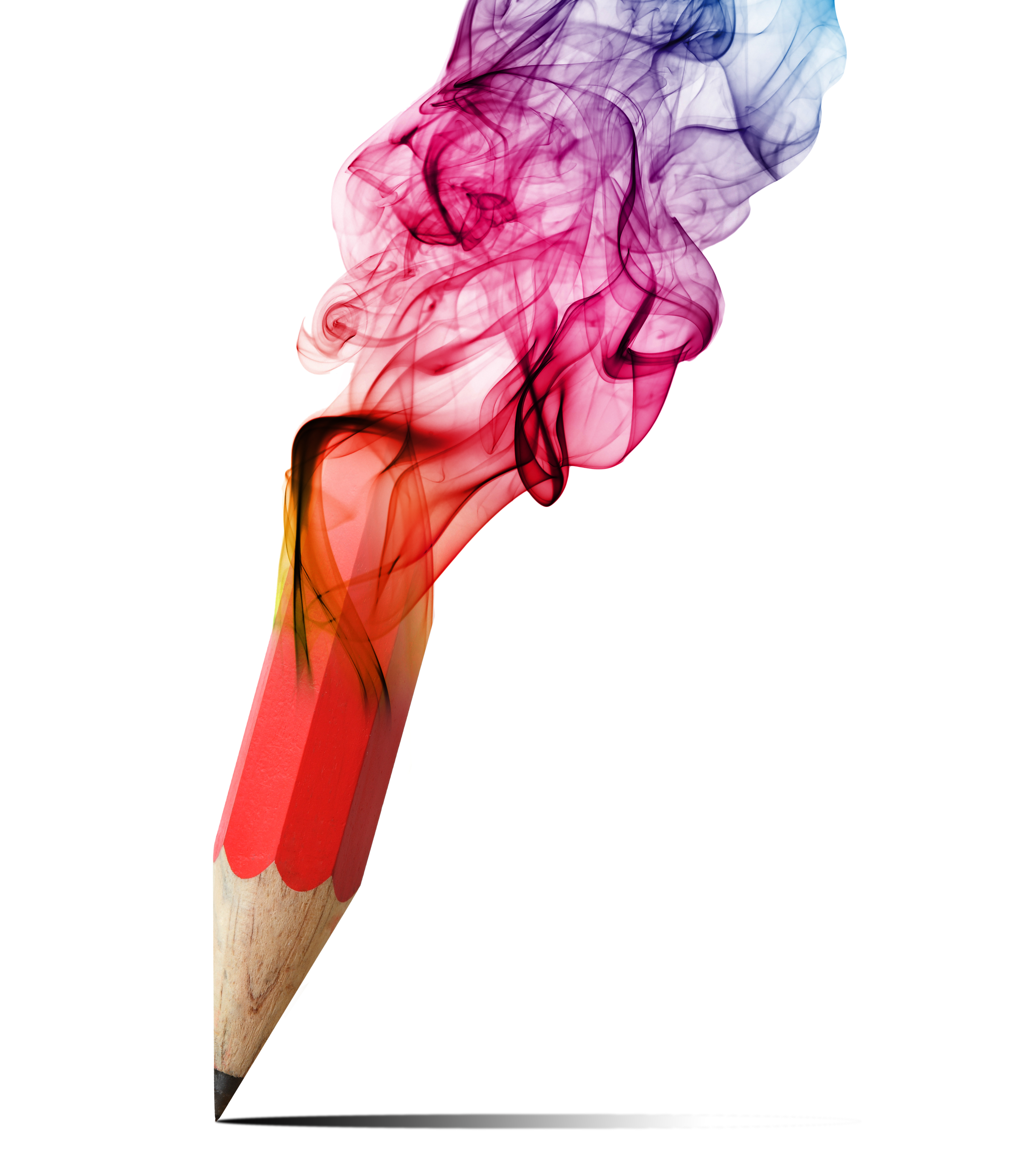 red pencil with glowing smoke